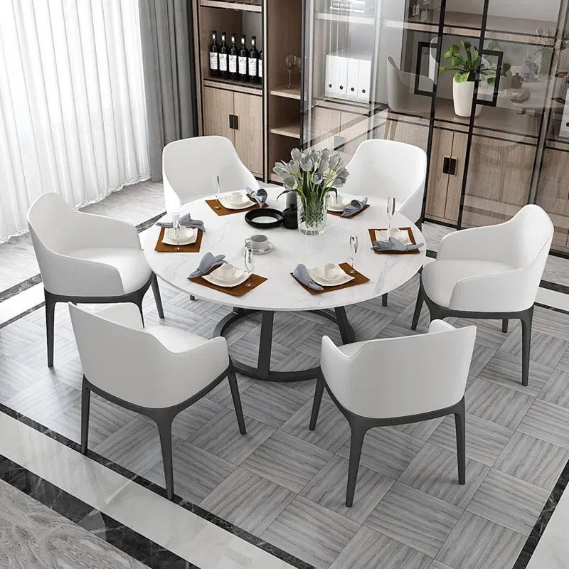 Luxury Floor 4 Chairs Dining Tables Coffee Desk White Living Room Dining Tables Set Mesas De Jantar Library Furniture WW50DT