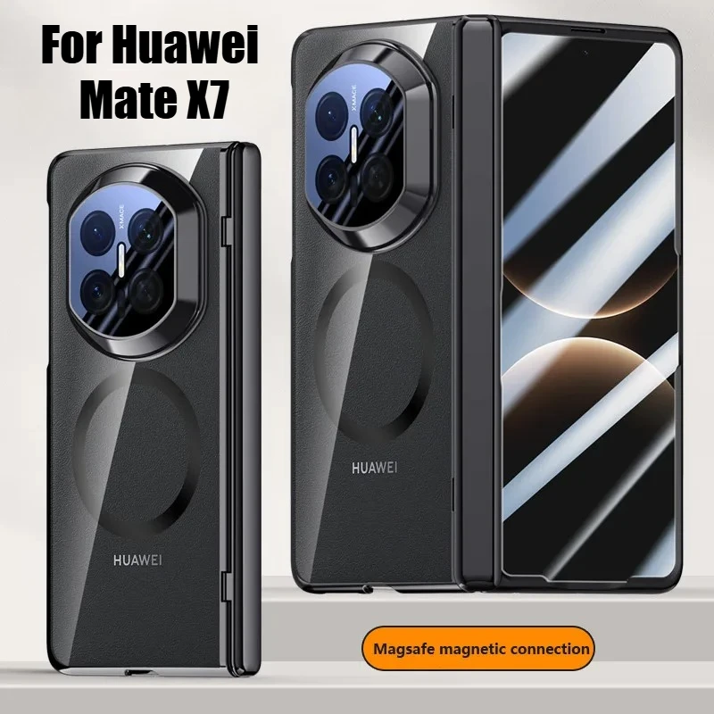 

Platng магнитный складной чехол для телефона с беспроводной зарядкой и пружинным шарниром для Huawei Mate X7 HD, защитный чехол из закаленного стекла для экрана