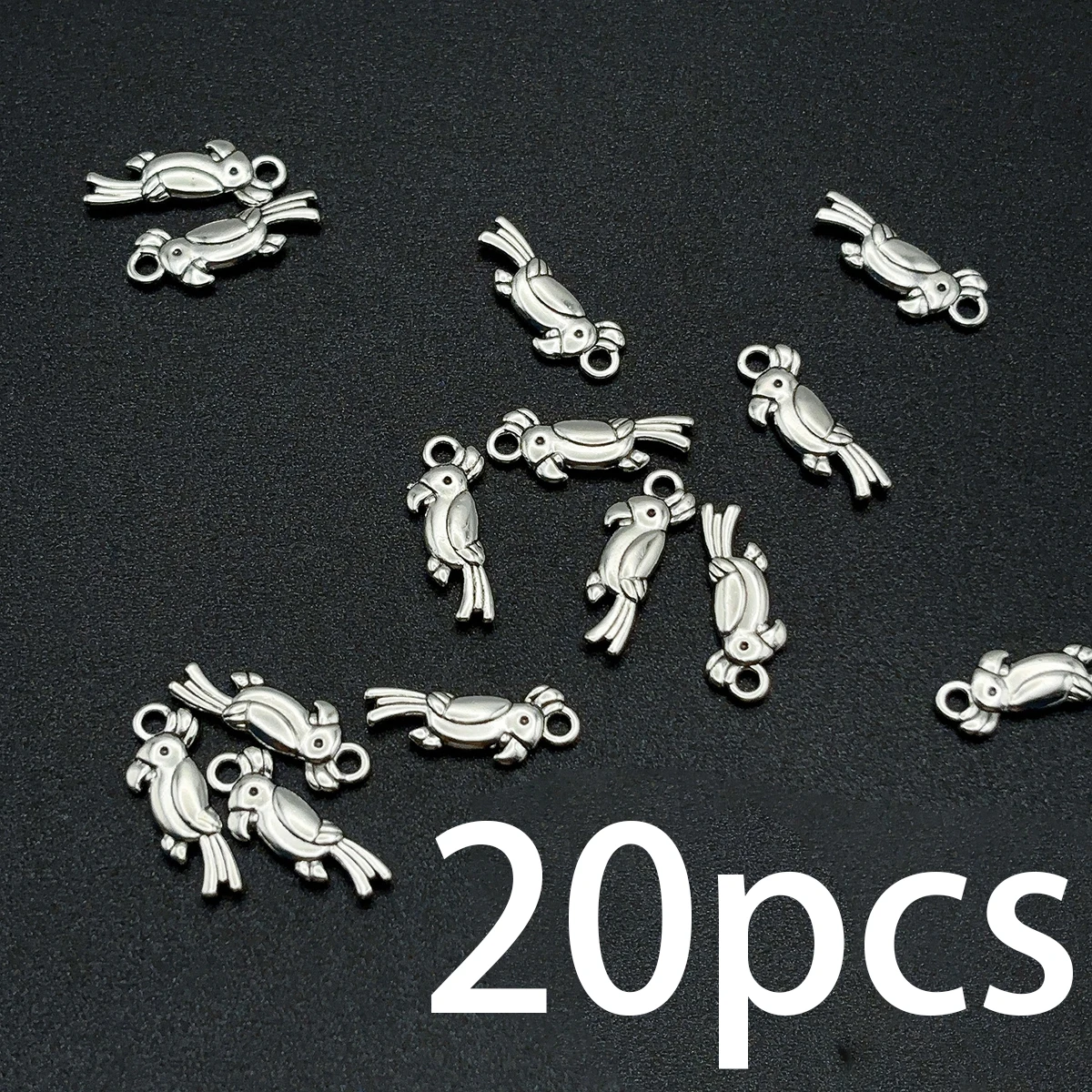 20 Pieces of 3D Parrot Handmade Accessories, Small and Simple Bird-Shaped Designs, Suitable for DIY Bracelets, Necklaces, and Earrings, Handmade Beaded Decoration Accessories
