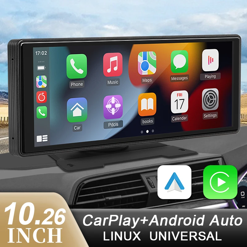 10,26-calowe lusterko samochodowe Radio Multimedialny odtwarzacz wideo Uniwersalny bezprzewodowy ekran Carplay Android Auto z Bluetooth AUX USB