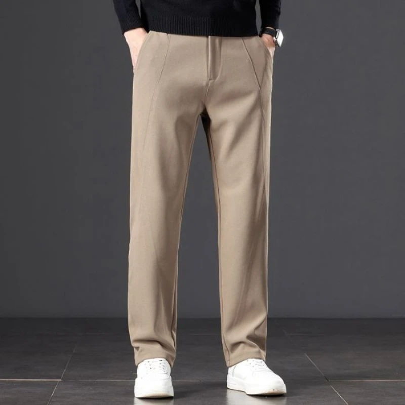 جديد الخريف الشتاء السراويل الرجالية الأمريكية مرونة سليم أنبوب مستقيم بلون السراويل الربط تصميم اتجاهات الموضة الكلاسيكية #2