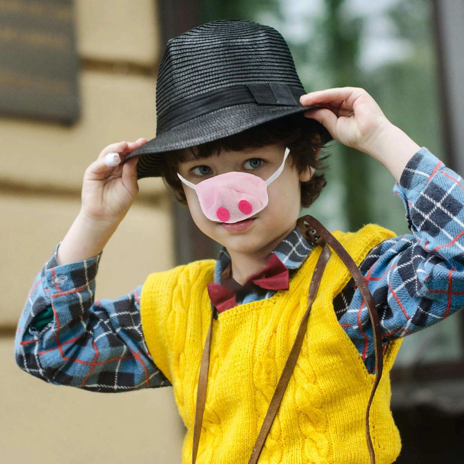 1 satz Schwein Nase Stirnband Rosa Tuch Tier Kostüm Requisiten Cosplay Zubehör Rolle Spielen Bühne Leistung Piggy Ohren Set