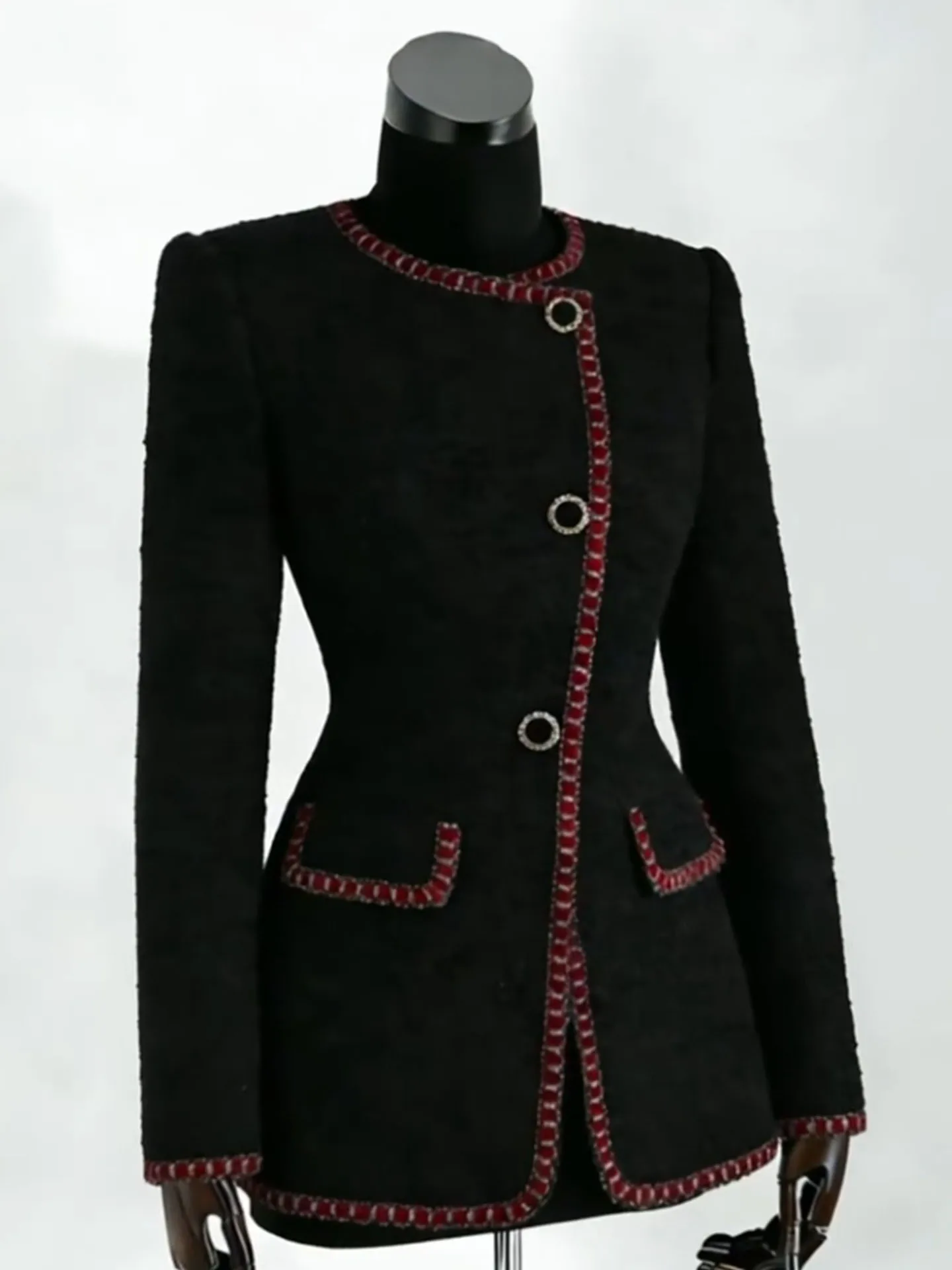 

Retro Bla Waist-Cinching Jaet Women's Faionable Fraance Sle Spring 2026 New High-End Sensation Ele Top