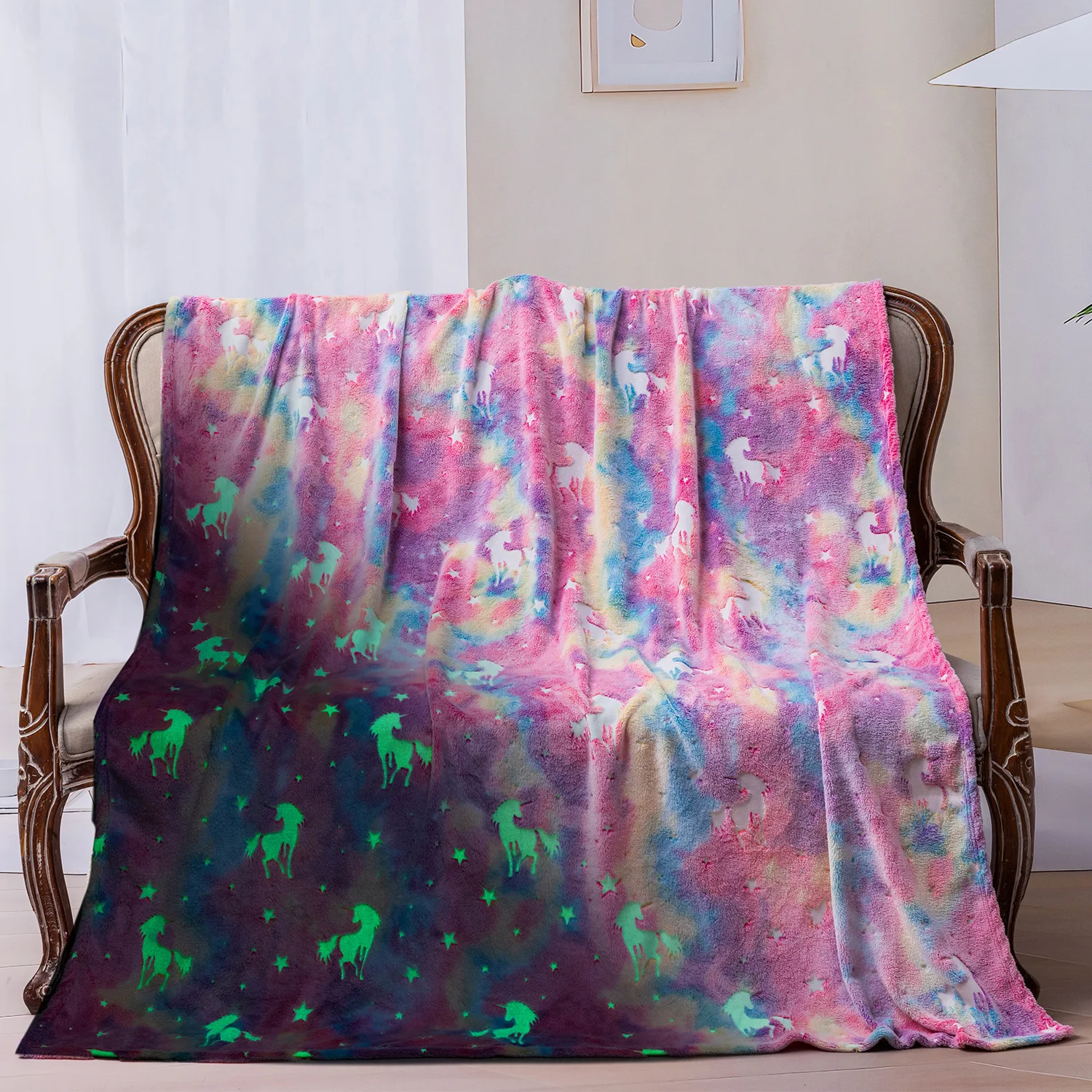 Glow in the Dark Blanket Unicorns Gifts for Girls, Unicorn Blankets, Party Girls Toys, Soft Kids Blankets for Home Bedroom