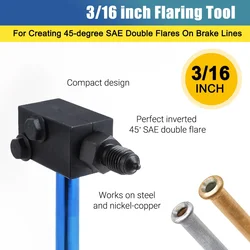 3/16 Inch Brake Line Double Flaring Tool Handheld 45 Degree SAE for Brake Hose Nickel Tube and Copper-Plated Tubing 4.75mm