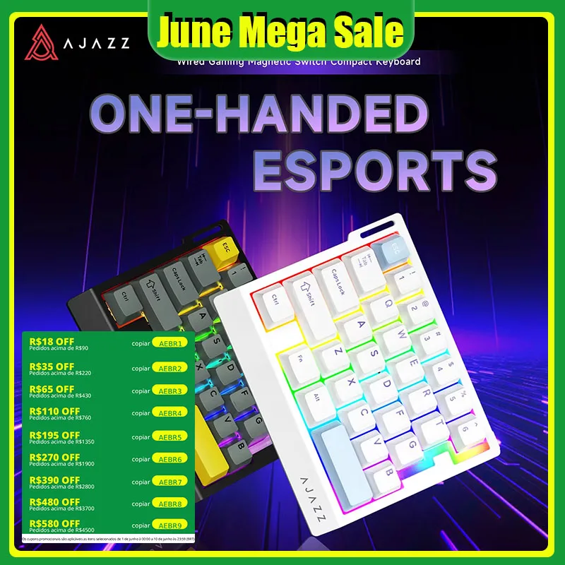 AJAZZ AK029 Wired One Handed Keyboard HE Magnetic Switch 8000Hz 29 Keys RGB Mini Gaming Mechanical Keyboard for PC Gamer