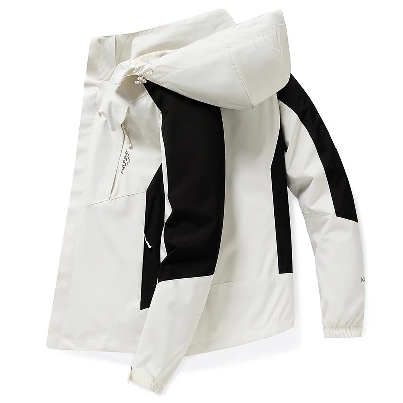 

Men's Functional Style Hooded Windbreaker Jacket Spring Autumn Outdoor Workwear Handsome Mountaineering Suit