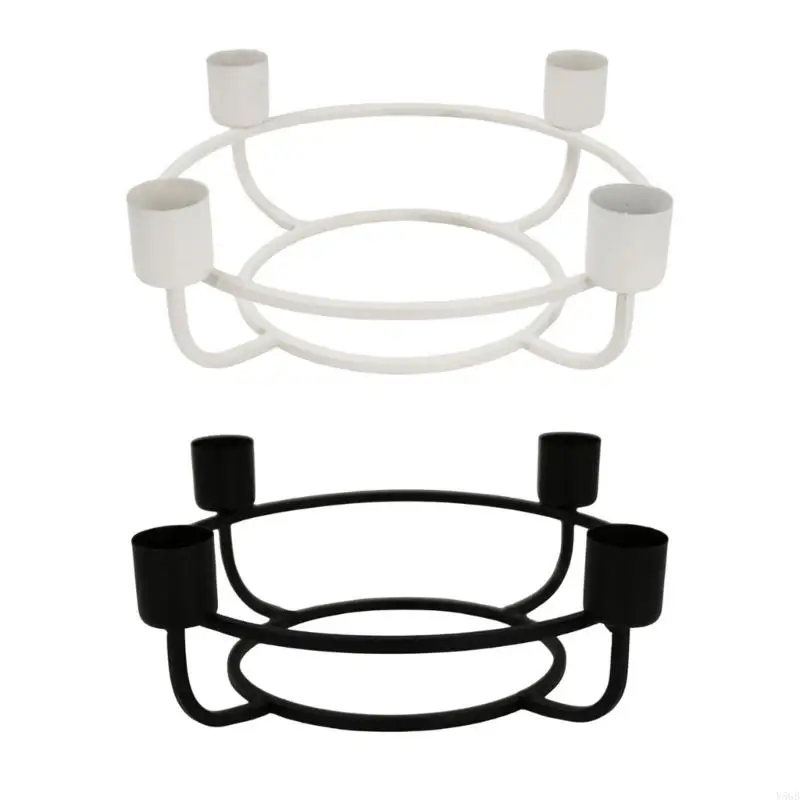 Advent Holders 4 Candlestick Stand Iron Christmas Advent Wreath Rings for Table Centerpieces Home Decors Gift Y5GB