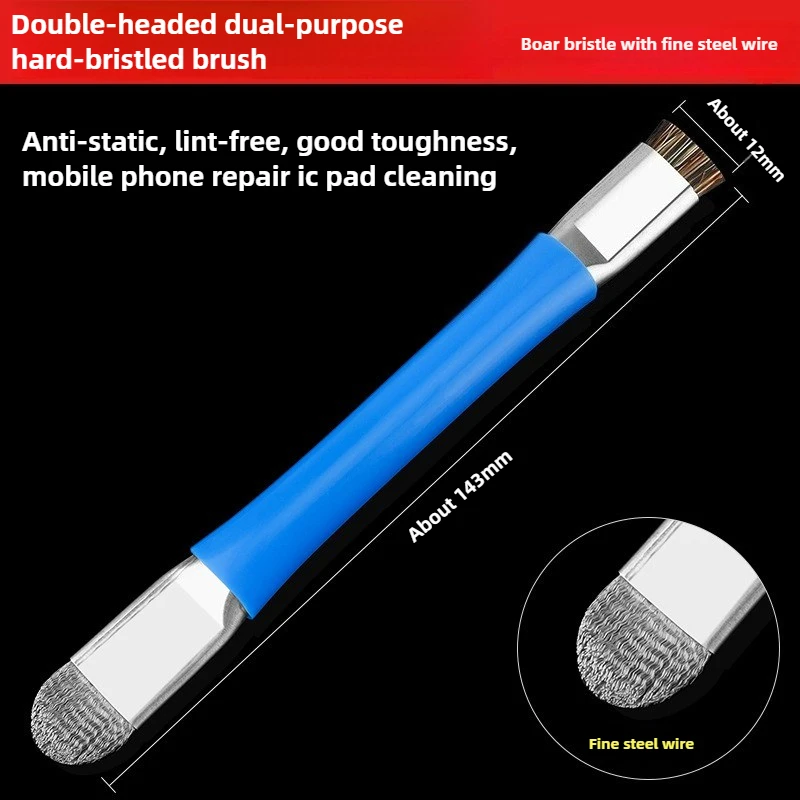فرشاة آمنة مضادة للكهرباء الساكنة، فرشاة تنظيف PCB للوحة الأم للهاتف المحمول، مجموعة أدوات إصلاح الرأس المزدوج