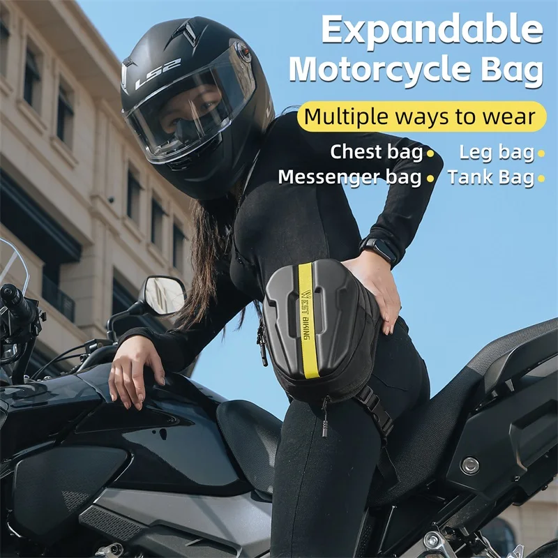 WEST BIKING Motorcycle Wasit Bag Drop Leg Bag Waterproof Motorbike Riding Outdoor Bag Travel Mobile Phone Purse Hip Bum Pack