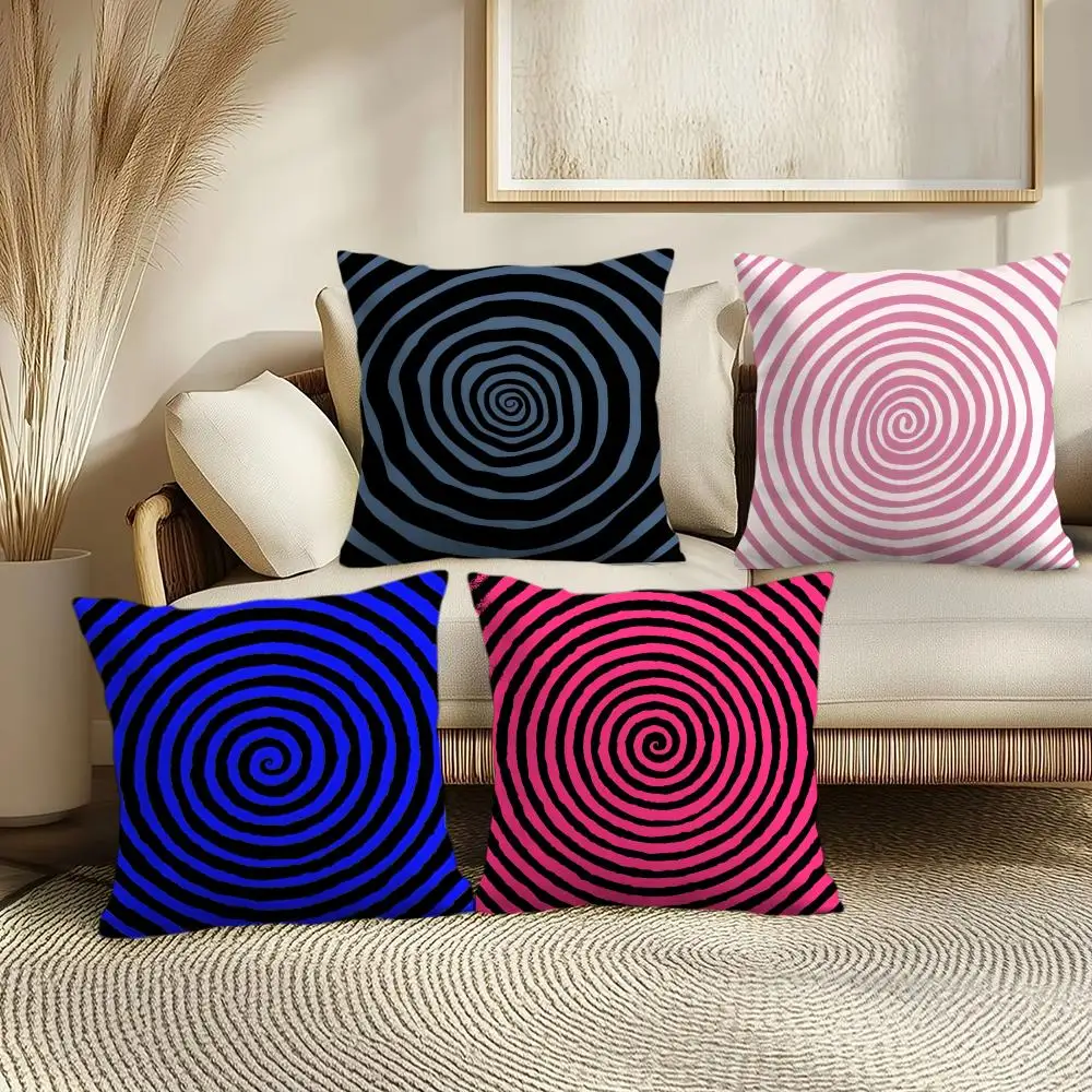 Hallucinatory vortex Cushion Cover Soft Short Plush Pillow Cover Smooth Cozy Texture Aesthetic Cushion Case Home Decor