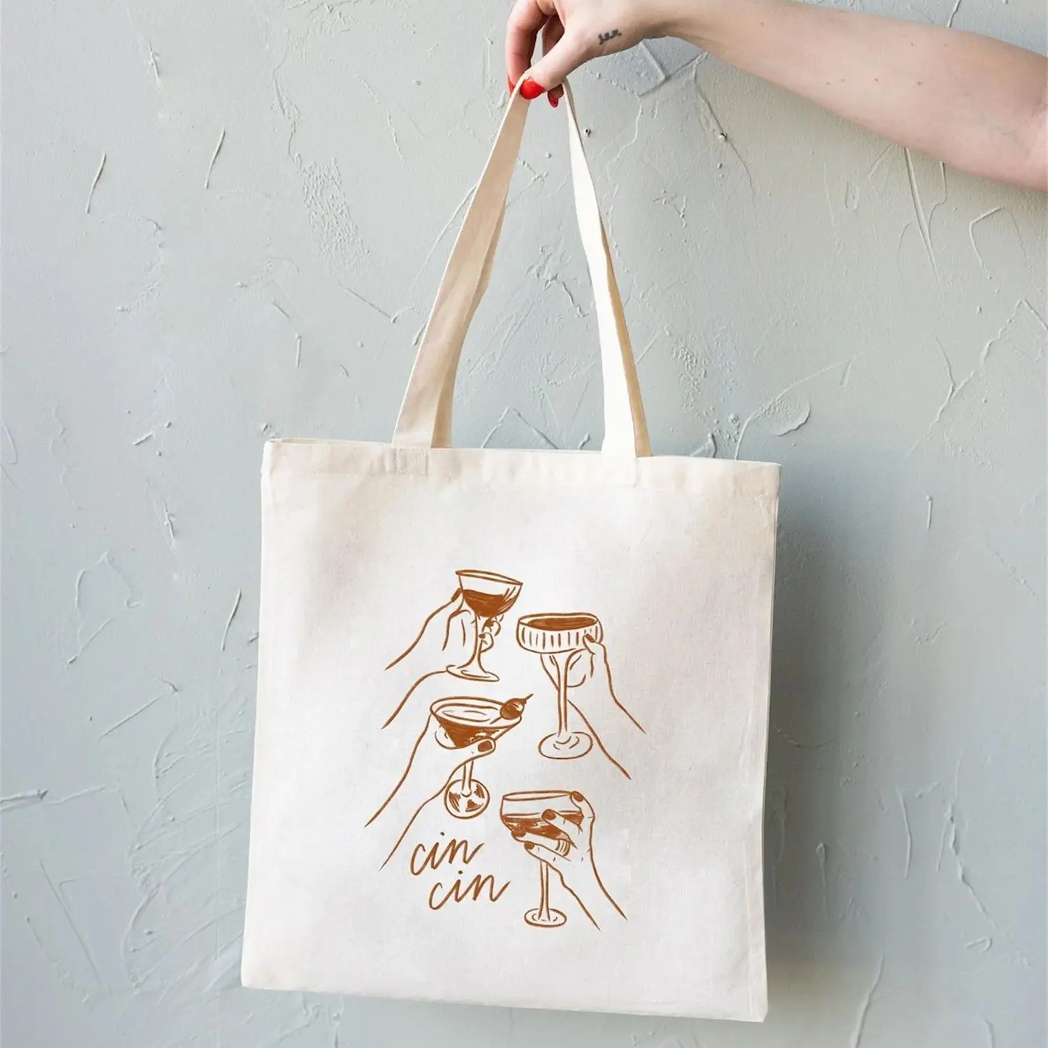 Italian Wedding Tote - Custom Tote Bag - Wedding Favor - Italy Bachelorette Bag - Cin Cin - Wedding Tote - Bonjourno