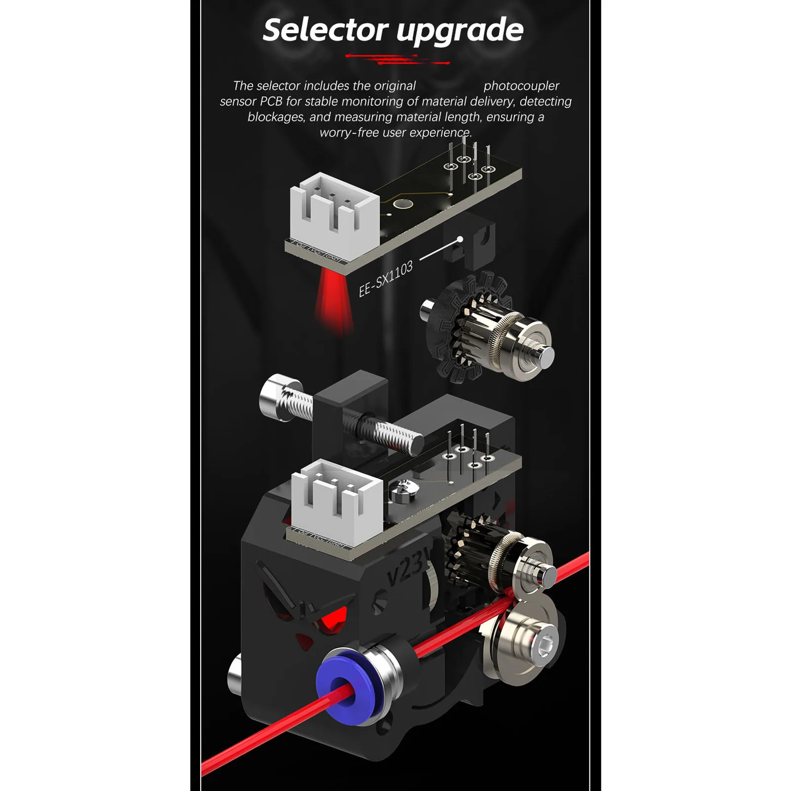 8-Farben ERCF ERCF ERCF Kit ERCF Kit 8-Farben-Druck Enrager Rabbit Carrot Feeder Multi-Material MMU Kit für Klipper 3D-Drucker