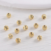 4 6 8 10MM 200Pcs 100Pcs CCB Spacer Beads Pumpkin Shape Gold Silver Color Plated Loose Beads DIY Making Bracelets Jewelry