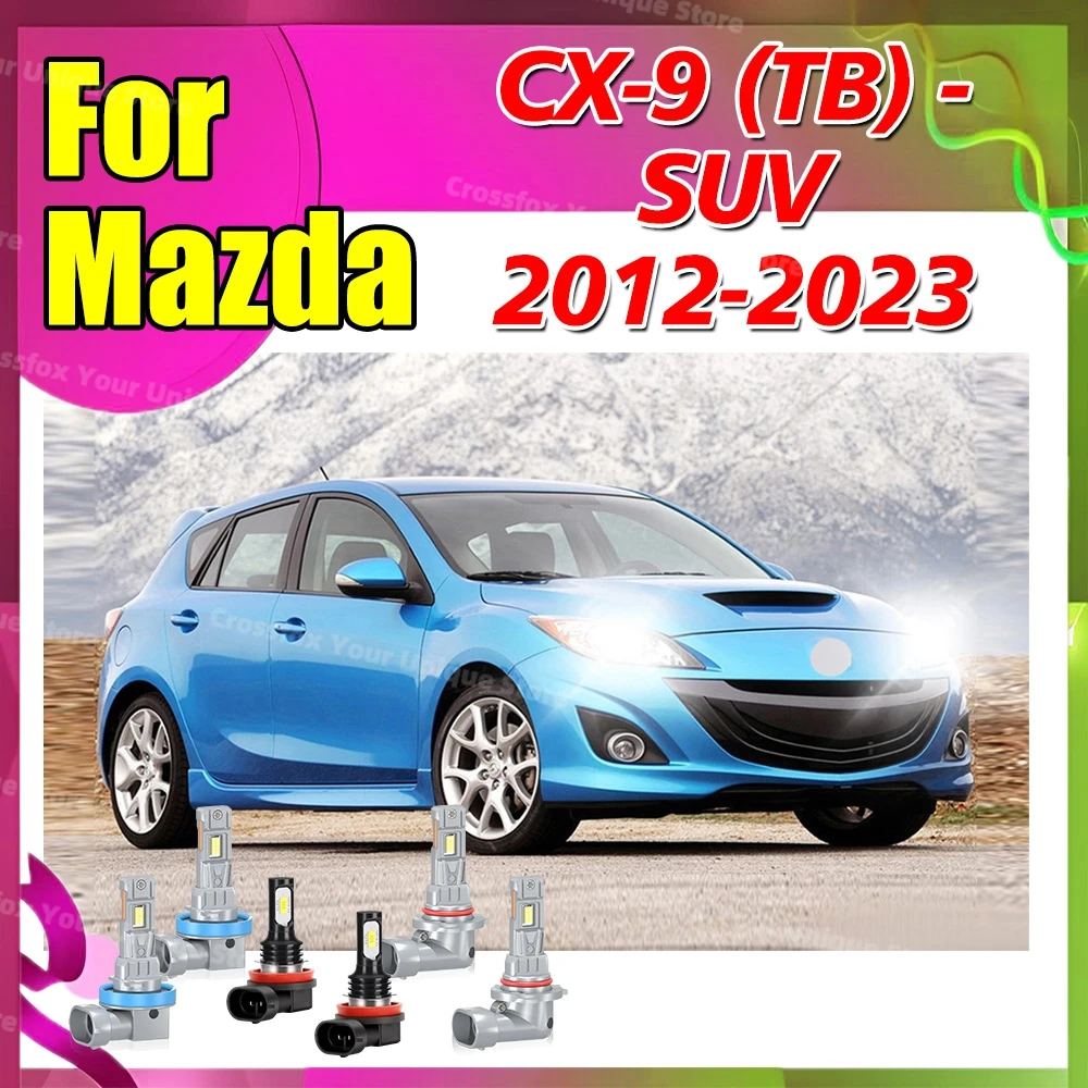 

Светодиодные фары 2/6x 6000K, противотуманные лампы для Mazda CX-9 (TB) SUV 2012-2023, 2013, 2014, 2015, 2016, 2017, 2018, 2019, 2020, аксессуары для ламп