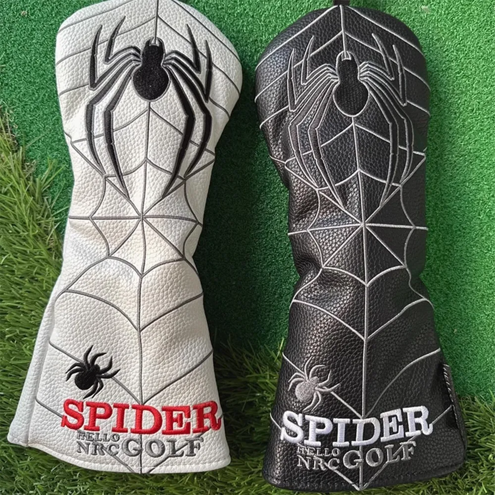 ปลอกคลุมหัวไม้กอล์ฟลายแมงมุม ทำจากหนัง PU สำหรับไดรเวอร์และแฟร์เวย์วูด