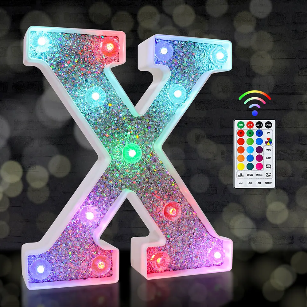 Colorful LED Decorative Alphabet Number Light Battery Powered Decorative Light Wedding Proposal Birthday Decoration For Bedroom