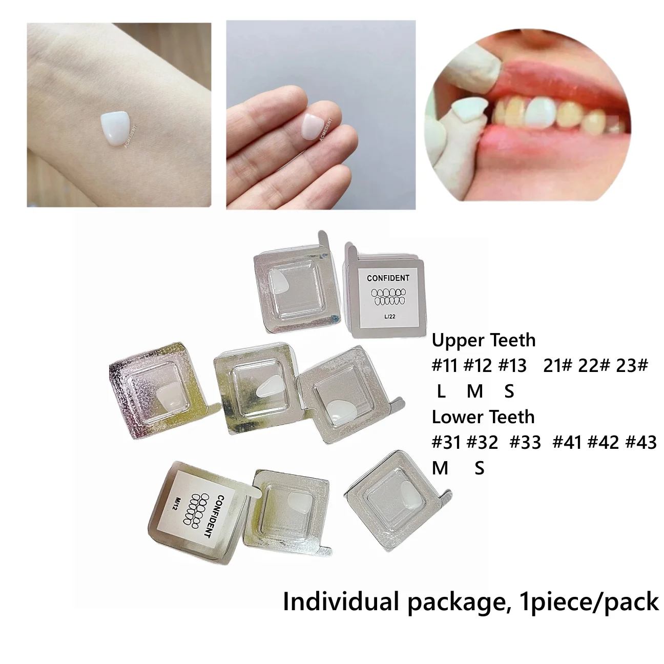 

30 размеров зубных композитных фарфоровых виниров для отбеливания зубов, ярко-белые шаблоны-трафареты