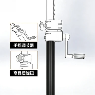 Heavy-Duty Hand-Cranked All-Metal Dual Speaker Support Pole Floor Stand for Subwoofer - Audio Equipment Stand