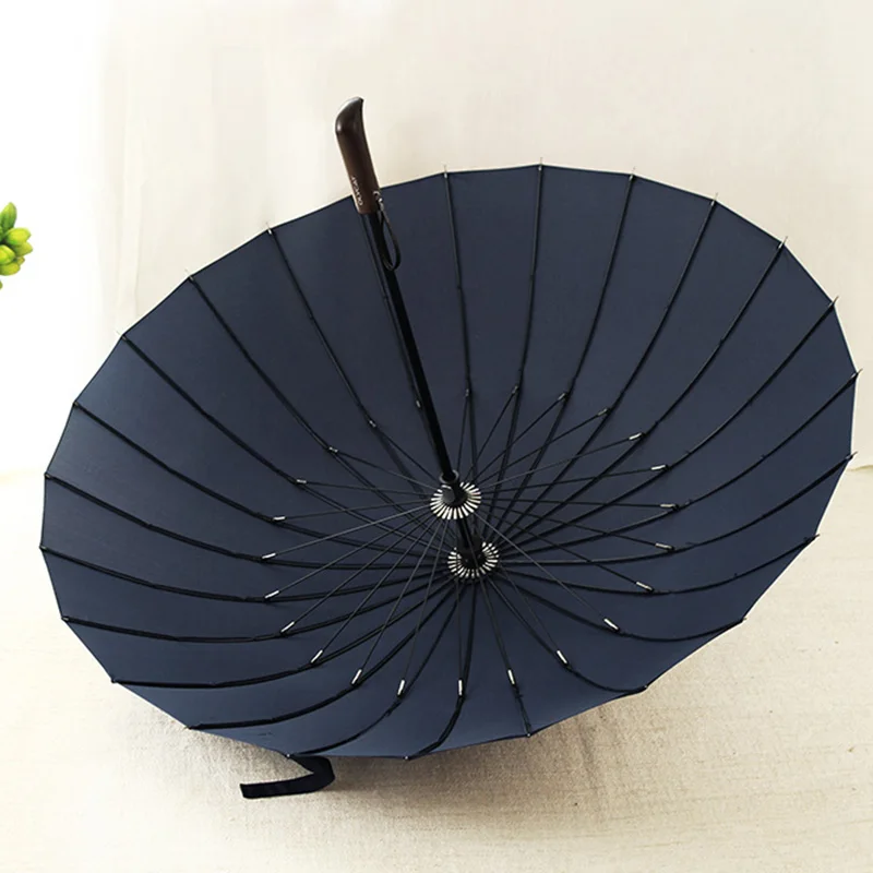 OLYCAT Long Umbrella Rain Windproof Strong Wooden Handle Umbrella Women Business Men Parasol 24K Straight Umbrella Gifts