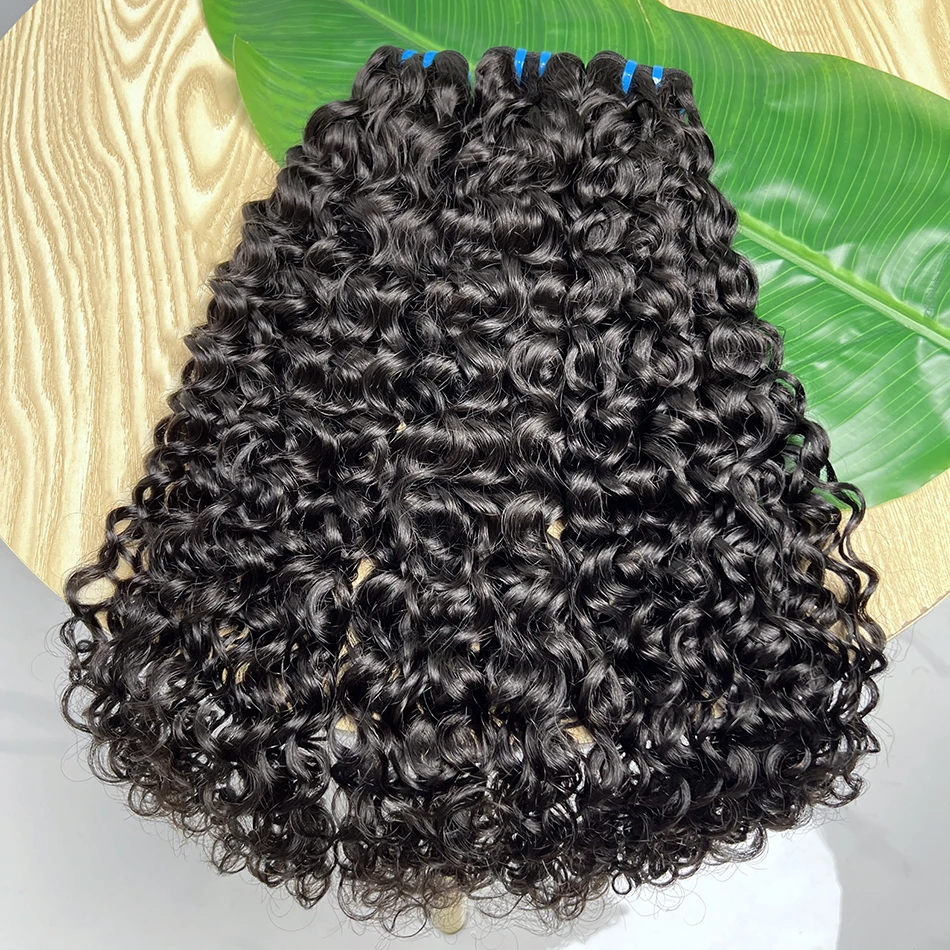 18A موجة المياه حزم الشعر البشري لحمة مزدوجة اللون الأسود الطبيعي 100% الخام عذراء الفيتنامية نسج الشعر ملحقات للنساء