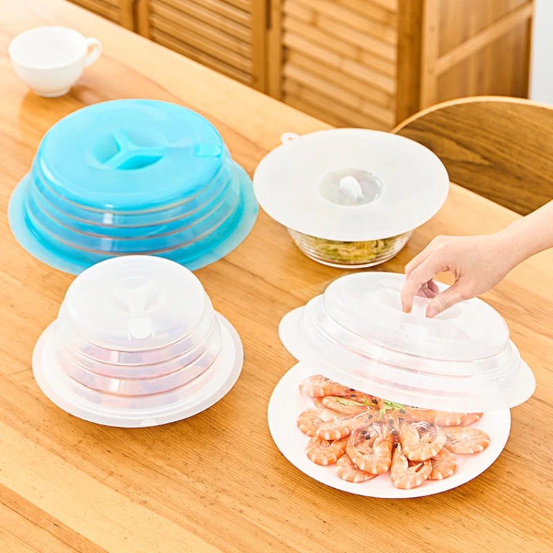 

Food Grade Silicone Fresh-keeping Lid Universal Bowl Lid Microwave Oven Heating Splash Proof Lid Foldable Meal