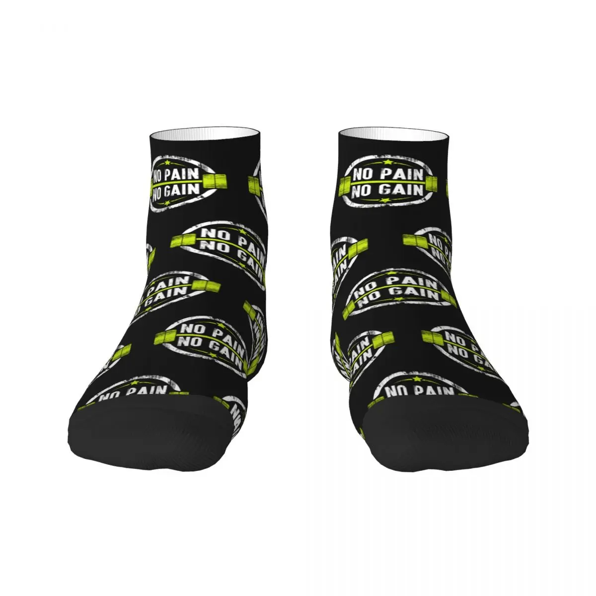 Cool Printing No Pain No Gain Socks for Women Men Stretch Summer Autumn Winter Bodybuilding Fitness Gym Crew Socks