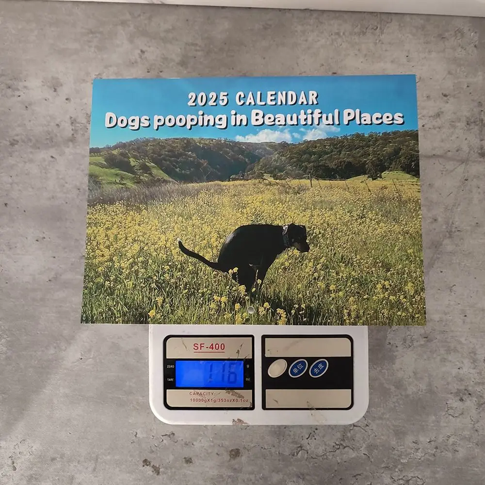 2025 Funny Dogs Pooping Calendar Daily Weekly Monthly Planner Creative Wall Calendar Funny Desktop Calendar Gift