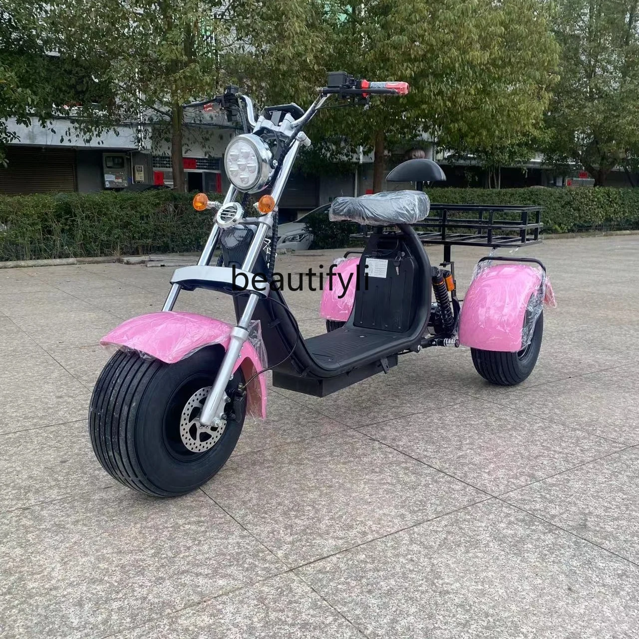 Tricycle Electric Motorcycle Detachable Charging Wide Tire Adult Battery Car