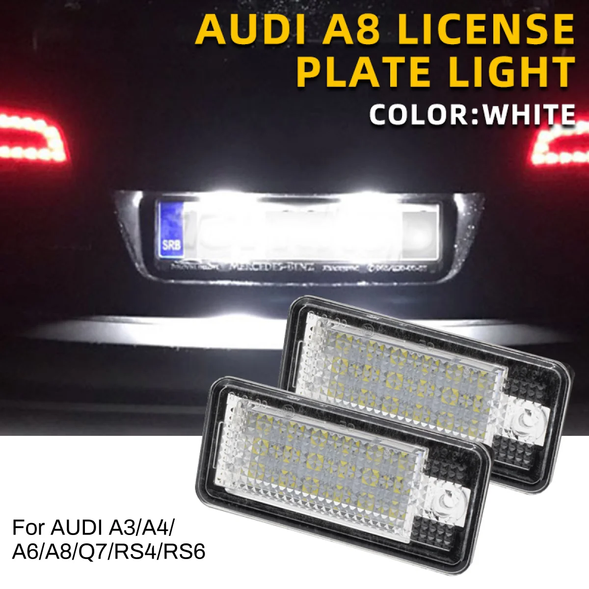

2 шт. светодиодная подсветка номерного знака для Audi A3 A4 A6 A8 Q7 RS4 RS6 Avant Canbus безошибочная лампа номерного знака 12 В лампа номерного знака