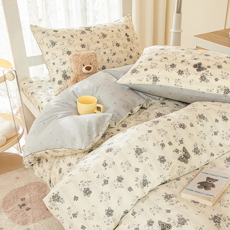 1pc 100%Cotton Duvet Cover Fresh Style housse de couette Soft Printed Quilt Cover Comfortable dekbedovertrek(without pillowcase)