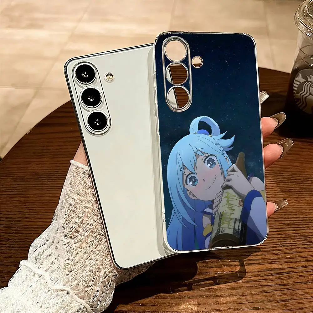 A-Aqua Anime KonoSubaS-S Phone Case Transparent Silicone Soft For SamsungA10,12,20,21S,30,31,40,50,51,52,70,71