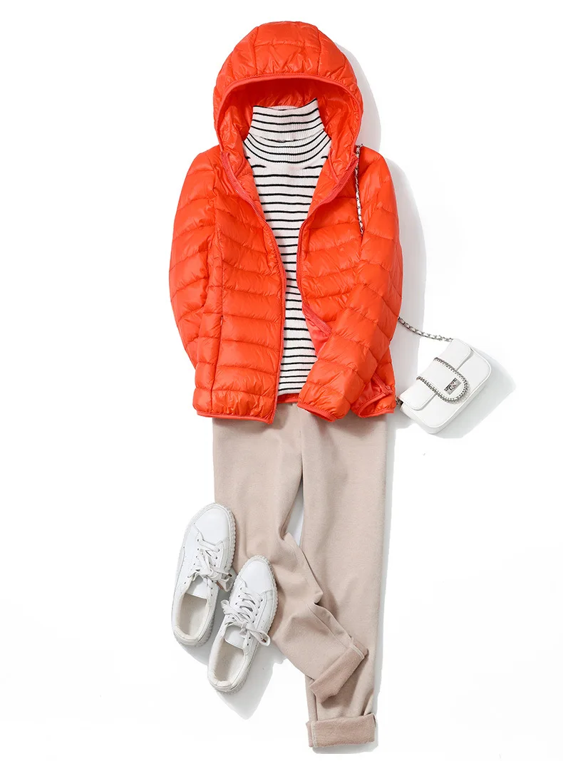 15가지 색상 여성 초경량 푸퍼 재킷 2025 신상 한국 패션 후드 숏 여성 방풍 통기성 다운 코트