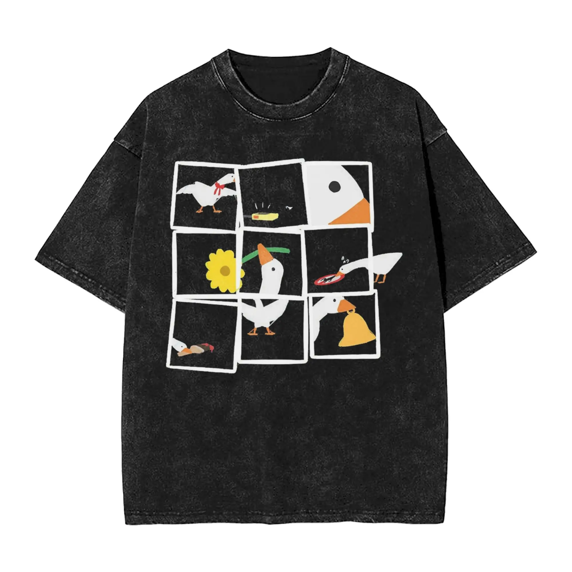 Chaotic Evil Without Knife  Untitled Goose Washed T Shirt Streetwear Hip Hop Retro T-Shirt Tees for Men Cotton Harajuku Summer