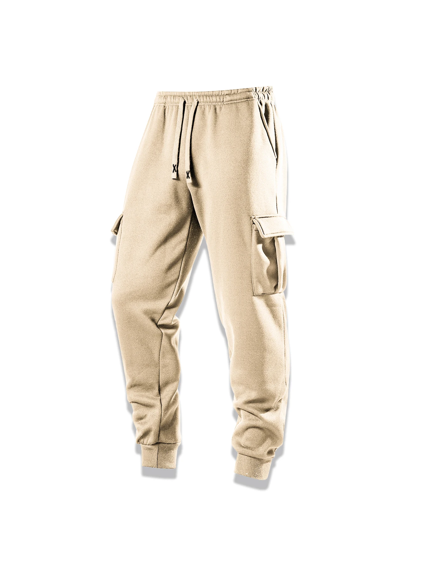 الرجال البضائع السراويل عارضة الرياضة الرباط Sweatpants ربيع الخريف بلون المرقعة جيوب الكاحل طول نحيل سروال شكل قلم رصاص