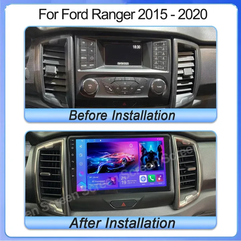 Car Radio Android 15 Stereo QLED Screen For Ford Ranger 2015 2016 2017 2018 2019 2020 GPS Multimedia Carplay Autoradio Head unit