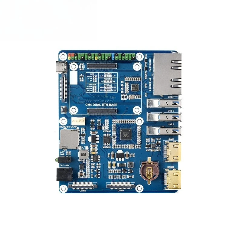 

Плата расширения Raspberry Pi CM4 с двумя портами Gigabit Ethernet, дополнительный корпус HDMI 4K DSI Dual CSI