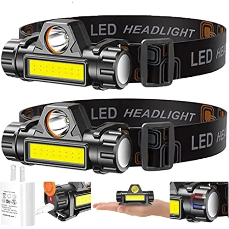 

COB LED Headlamp Mini Headlight Waterproof Lightweight Head Lamp Head Flashlight for Camping Hiking Fishing LED Lamp