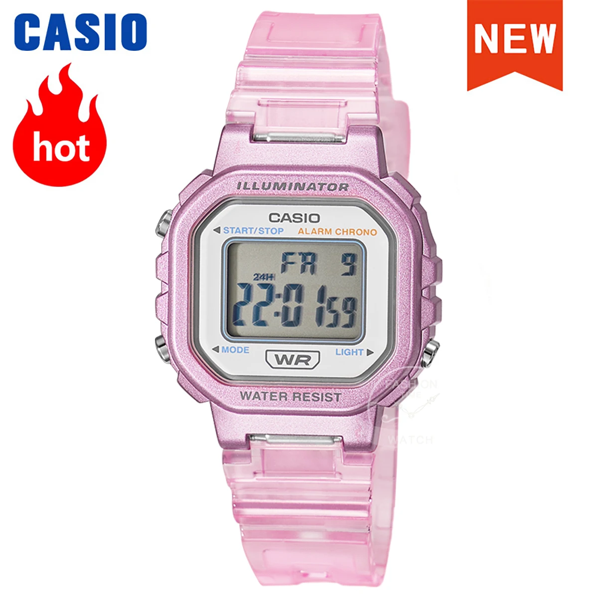 

Женские часы Casio, топ со светодиодным полупрозрачным ремешком, стильный, изысканный, новинка 2025, модель LA-20WHS-4A