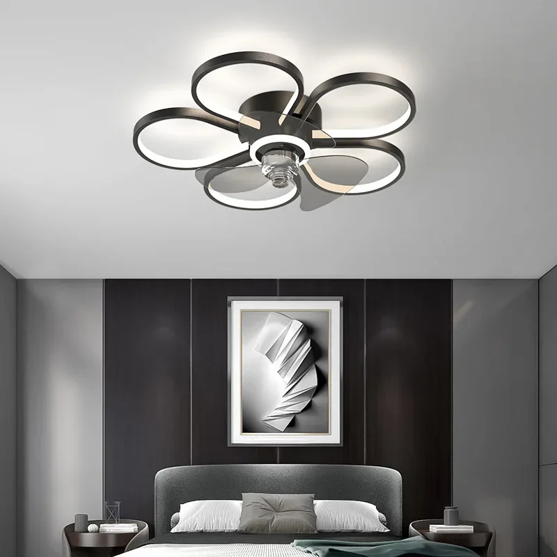 Minimally Designed Bedroom Fan Lamp Nordic Room Ceiling Light Silent Electric Fan Lamp Modern New Style Fan Integrated Lighting