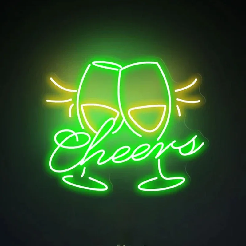 Cheers To Love Bar Neon Sign Rock Style Art Neon Led Light Night Cheer Neon Lamp Custom for Birthday Gift Bar Decor