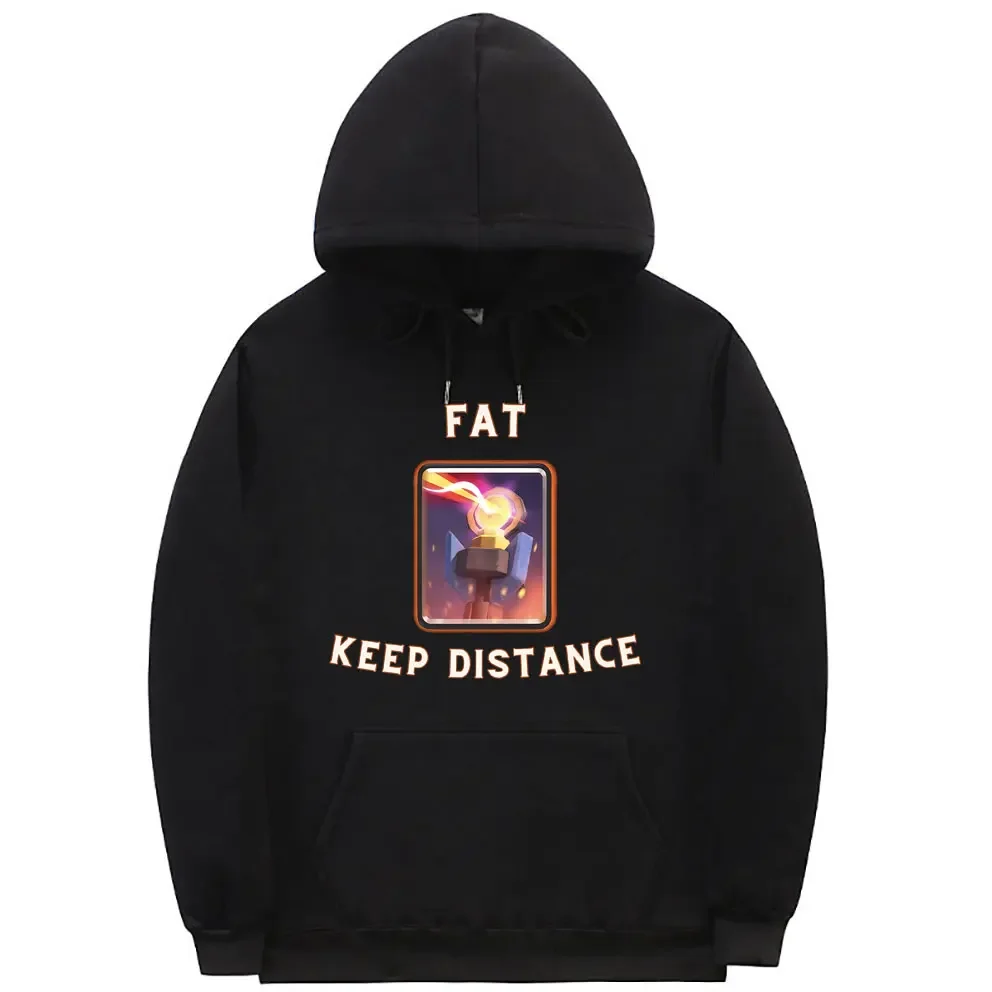 

Fat Keep Distance Meme Hoodie Men Women's Joke Humor Gift for Him and Her Kawaii Cute Memes Pullover Oversized Fleece Hoodies