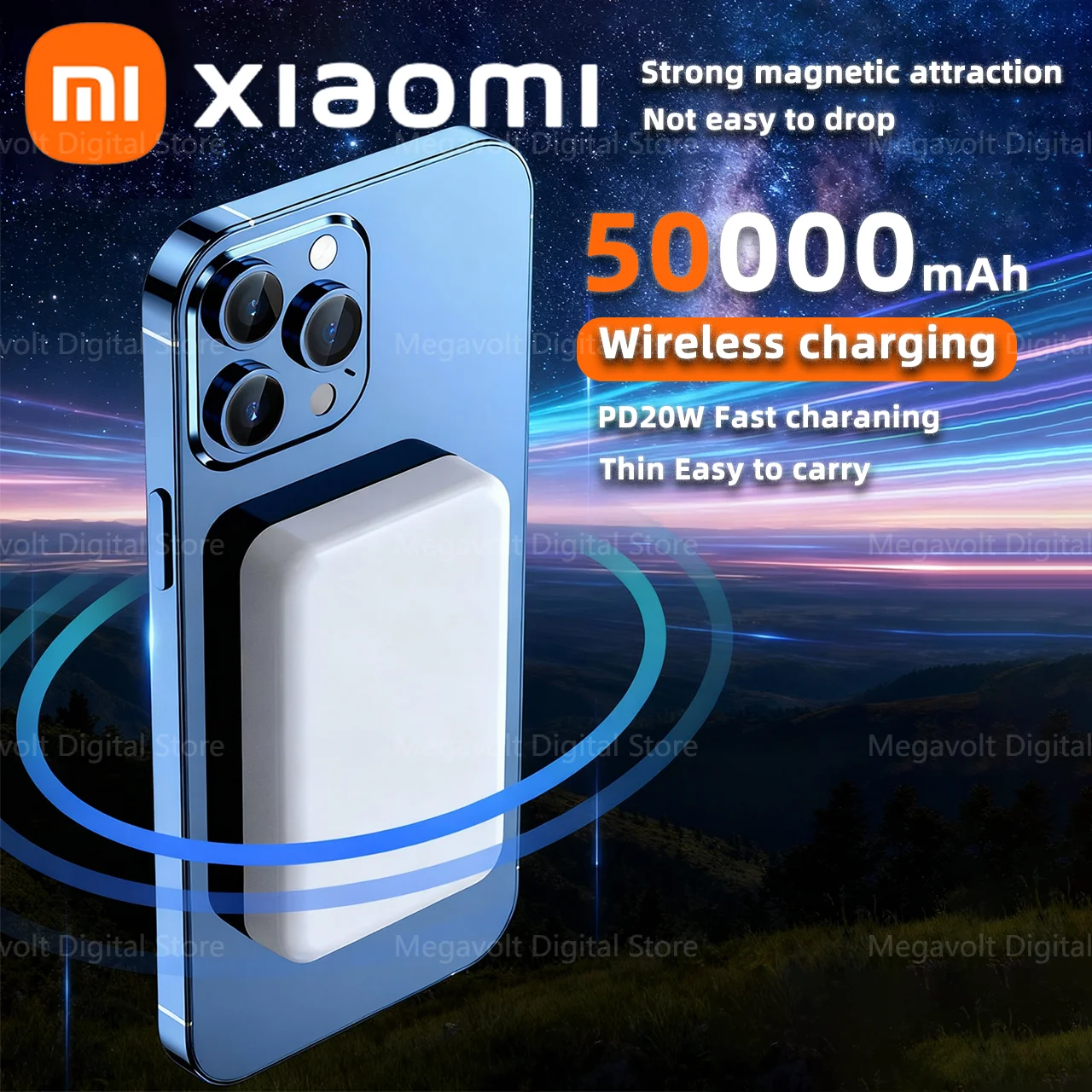 شاحن Xiaomi المغناطيسي بسعة 50000 مللي أمبير في الساعة، طاقة خارجية محمولة، شحن سريع وبسيط، طاقة متنقلة لنظام IOS وAndroid #1