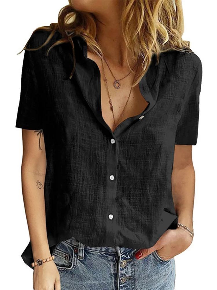 Summer Elegant Harajuku Linen Oversized Shirts Short Sleeve Birds Print Loose Blouses and Tops Casual Oversized Tunic Clothing