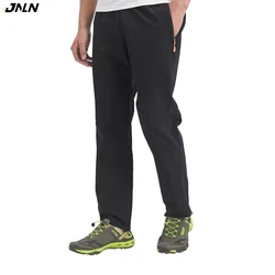 JNLN Men Summer Hiking Pants Camping Trekking Running Climbing Waterproof Pants Elasticity Lightweight Mountaineering Trousers
