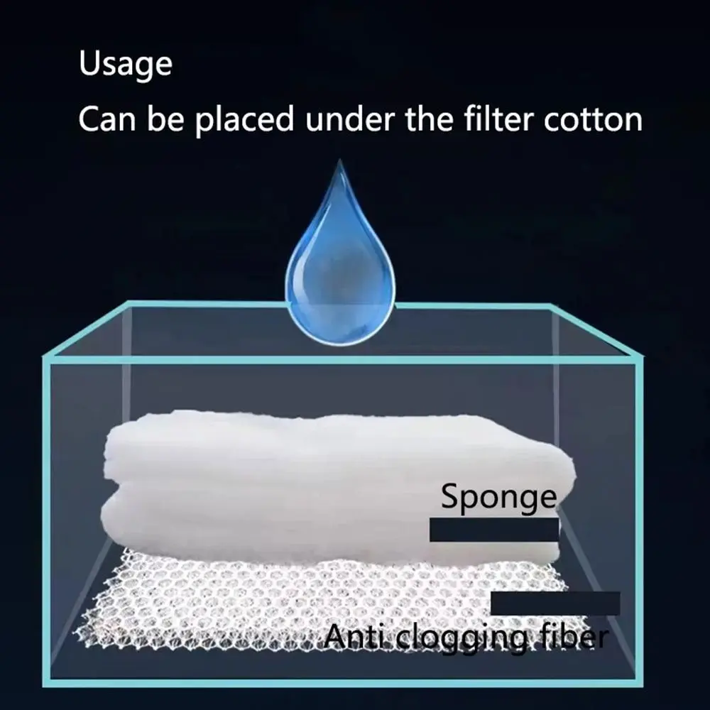 3D Aquarium Filtration Fiber Prevent Water Blockage Fish Tank Biochemical Filter Practical Bio Sponge Pad Skimmer Supplies view 3