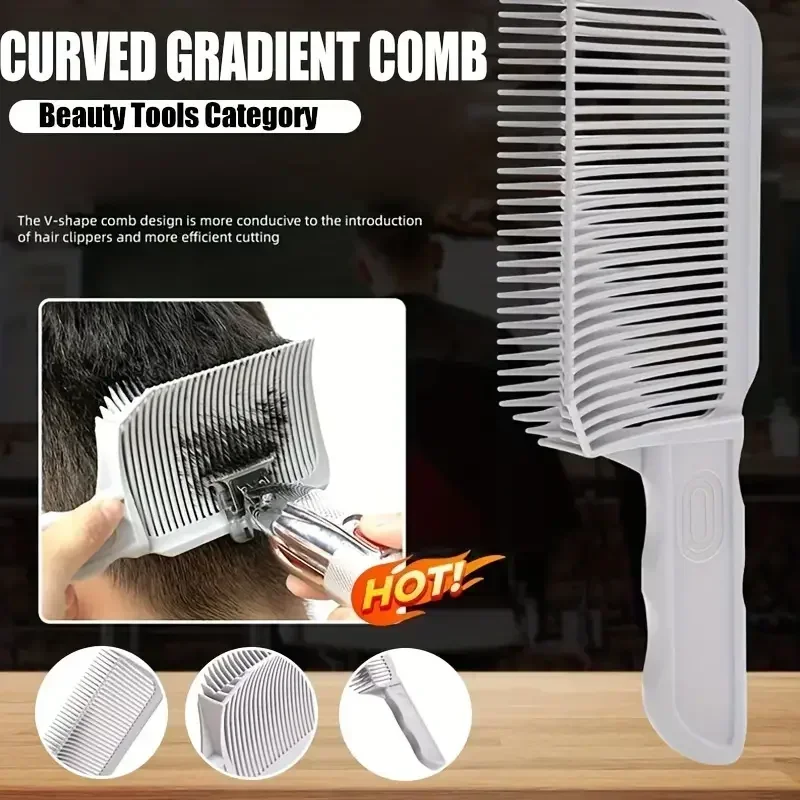 Fading Comb Professional Barber Clipper Blending Flat Top Hair Cutting Comb For Men Heat Resistant Fade Brush Salon Styling Tool