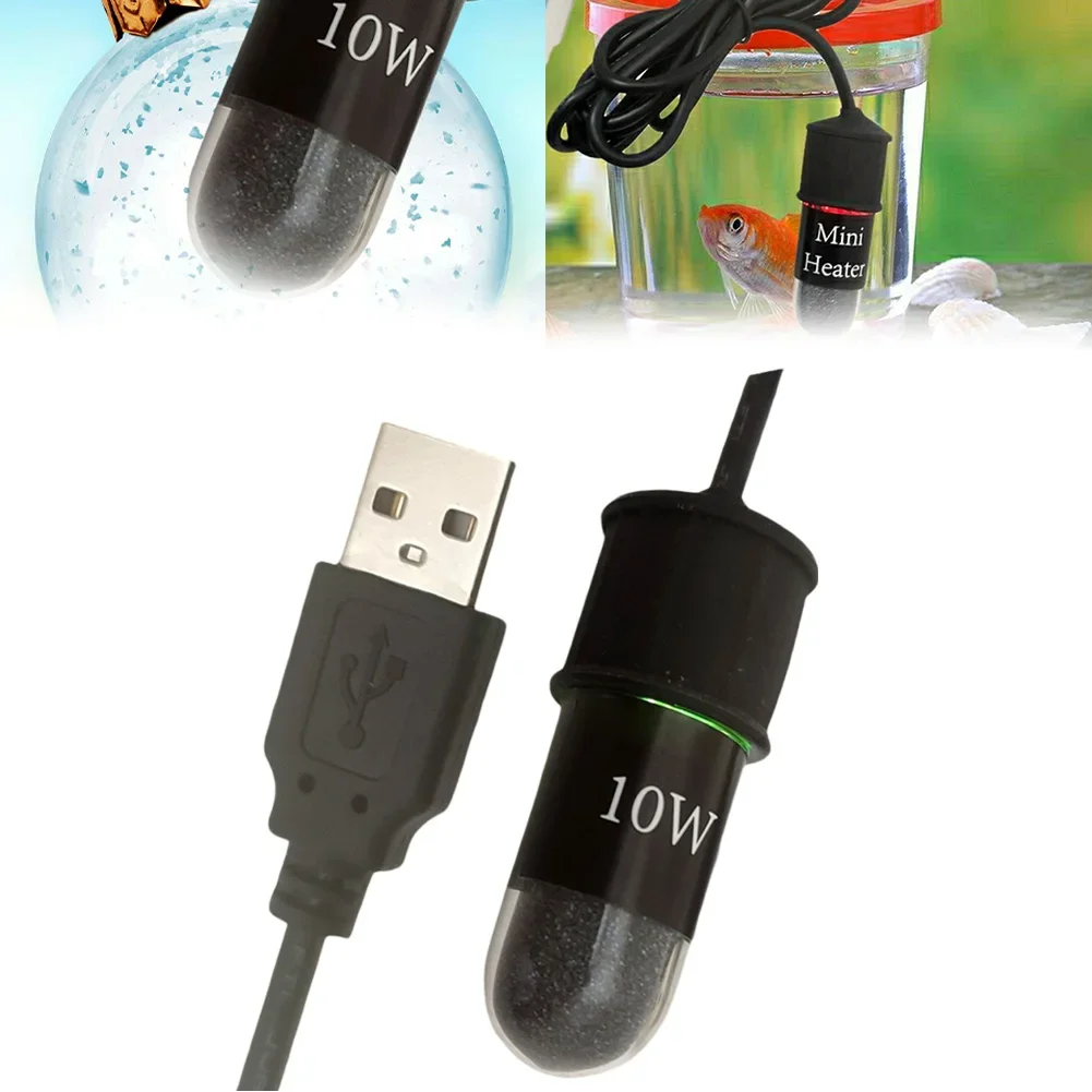 Efficient Quartz Glass Heating Rod for Fishbowls USB Power Supply with Smart Temperature Control at 26 Degrees Celsius