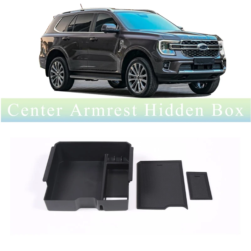 

For Everest ranger 2023 Center Console Organizer Tray Armrest Storage Box Storage Box Center Armrest Hidden Box