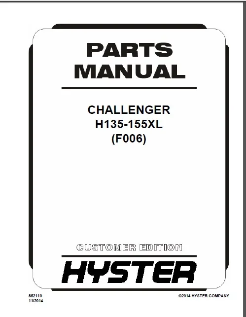 Hyster Spare Parts PDF 2017 For USA And EURO Version FULL MODELS